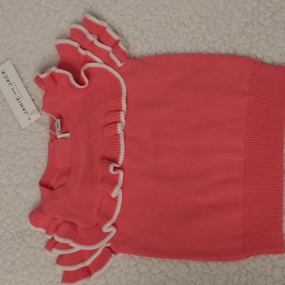 Janie and Jack coral ruffled sweater